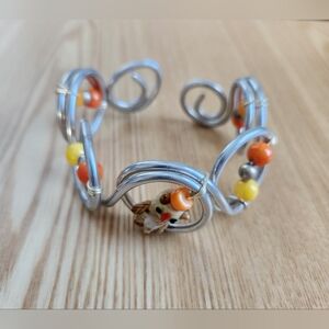 Handmade Flexible Owl-Themed Wire Cuff Bracelet